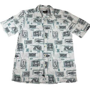 Quiksilver Waterman Collection Hawaiian Shirt Size L